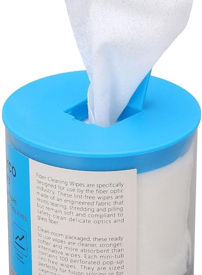 مناديل تنظيف الألياف البصرية الخالية من الوبر 180 قطعة في صندوق للمعدات الدقيقة - Image 1